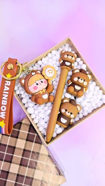 ست هدیه تدی فانتزی و کادویی شکوفه گیلاس 🧸✨