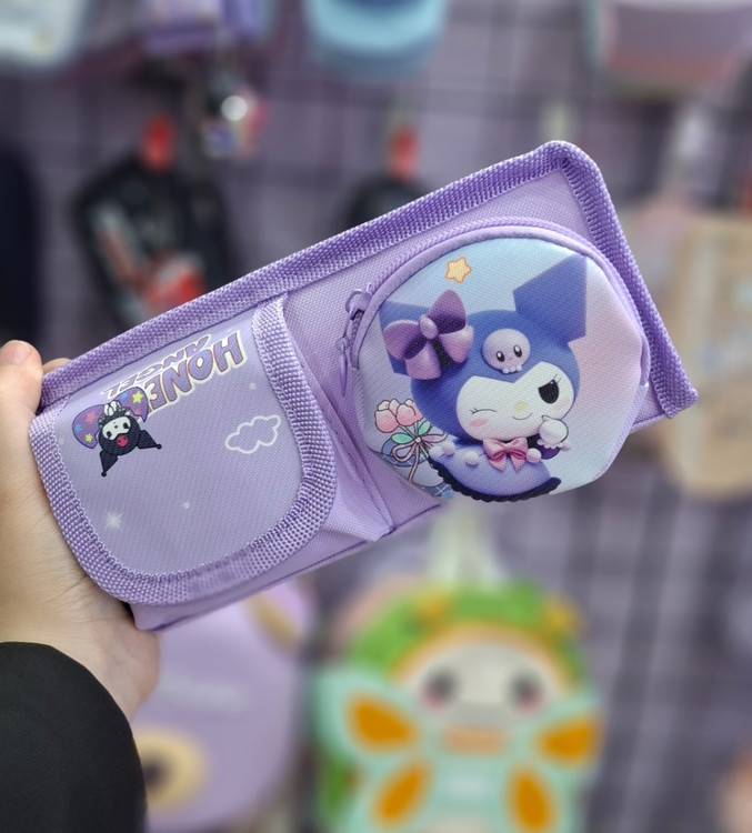 جامدادی برزنتی وارداتی با طراحی شخصیت های سانریو و فضای جادار شکوفه گیلاس🎒✨