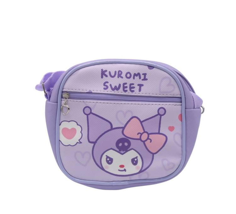 کیف دوشی فانتزی طرح کرومی و دوستان 2 زیپ وارداتی طرح ملودی سینامورول کیتی بنفش کیوت پینترستی💜🎒