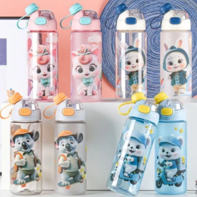 قمقمه فانتزی دو سر نوش طرح حیوانات کیوت رنگ صورتی آبی سفید خاکستری وارداتی با کیفیت عالی شکوفه گیلاس پینترستی کیوت🥤🐼