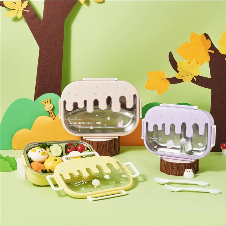 لانچ باکس فانتزی طرح بستنی شکوفه گیلاس مناسب هدیه و اردوهای دانش آموزی با کیفیت بالا🍦🍱