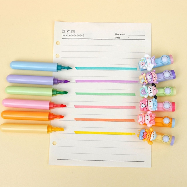 هایلایتر کوچک فانتزی طرح شخصیت های انیمه ای وارداتی با کیفیت عالی و رنگ های شاد شکوفه گیلاس🐾🌈