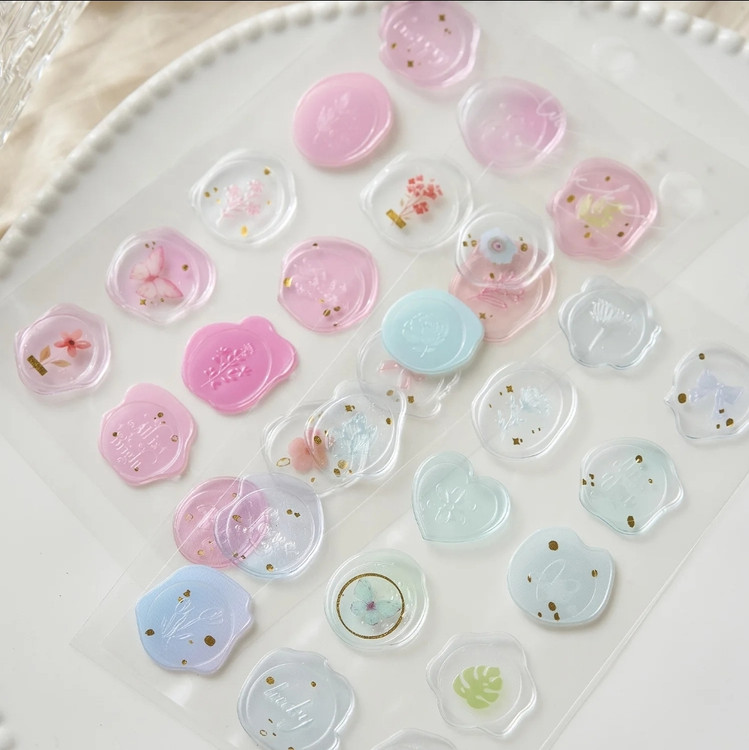 برچسب طرح مهر و موم فانتزی وارداتی مخصوص تزیین پاکت نامه و هدیه