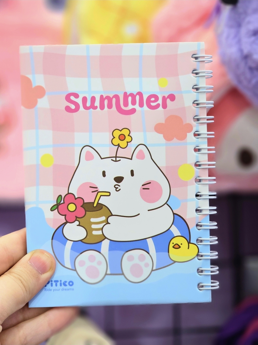 دفترچه فانتزی فنردار برند Pitico طرح حیوانات کیوت ۲ هشت طرح متنوع