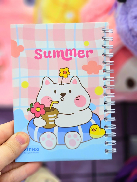 دفترچه فانتزی فنردار برند Pitico طرح حیوانات کیوت ۲ هشت طرح متنوع