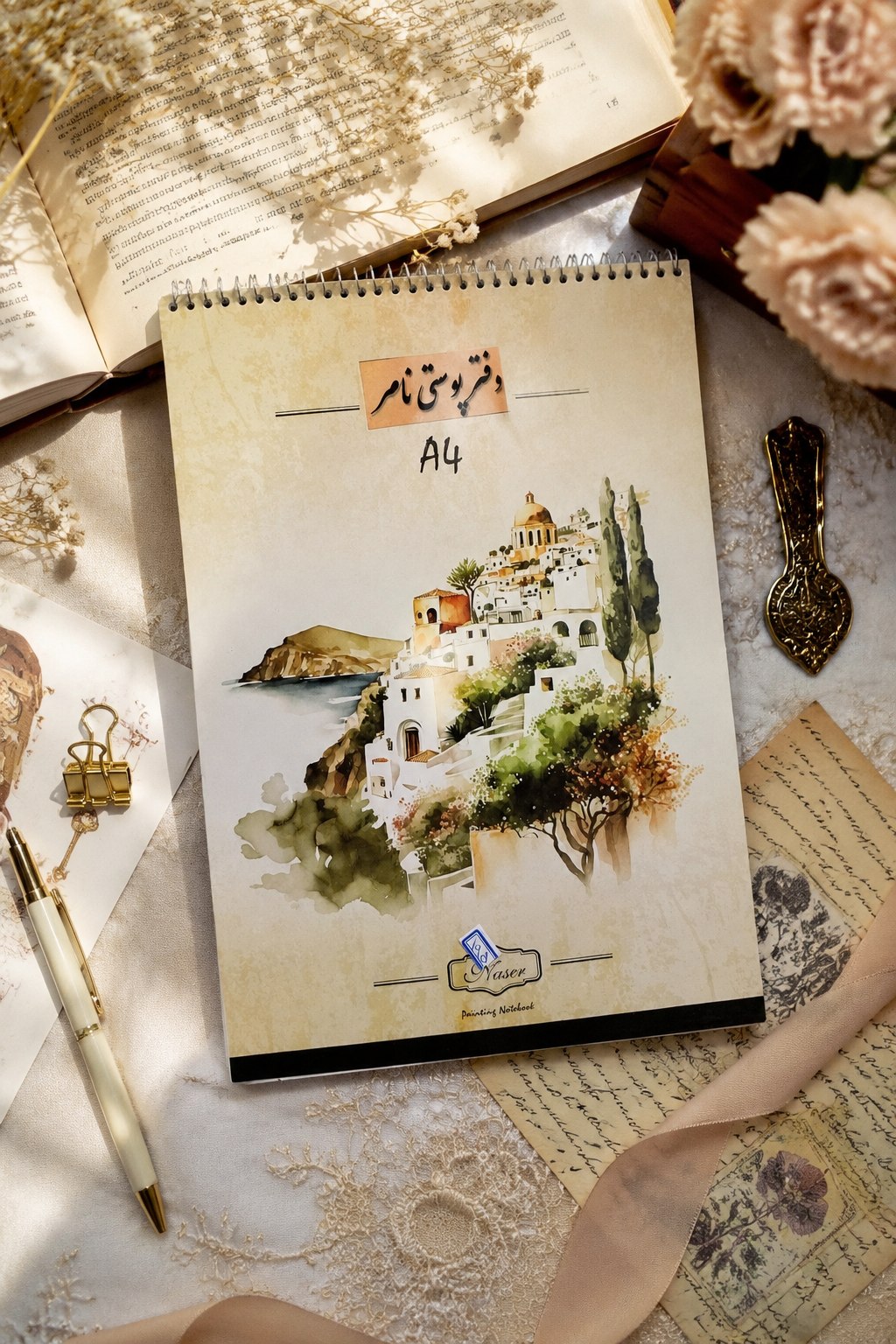 دفتر پوستی فانتزی طرح طبیعت کلاسیک سایز A4