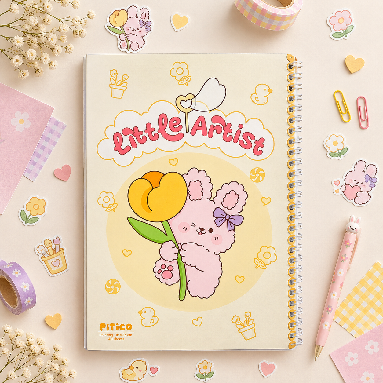دفتر نقاشی فانتزی طرح little artist جلد مجلد ۴۰ برگ