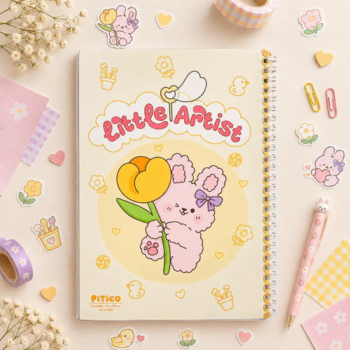 دفتر نقاشی فانتزی طرح little artist جلد مجلد ۴۰ برگ